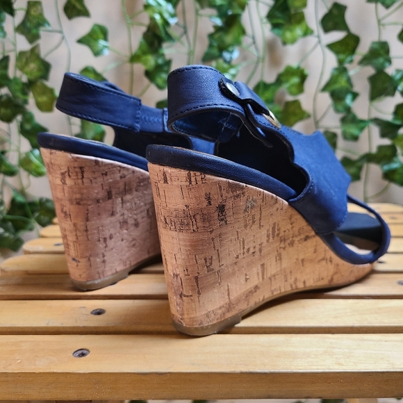 Chelsee Girl Women's Coastal Blue Pleather High Heels Summer Sandals - Picture 7 of 16